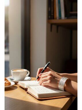Vintage Victorian Revival Embossed Floral Scroll Silver Tone Cuff Bracelet